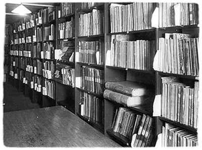 La chambre forte des  Archives de la Compagnie de la Baie d’Hudson à Londres