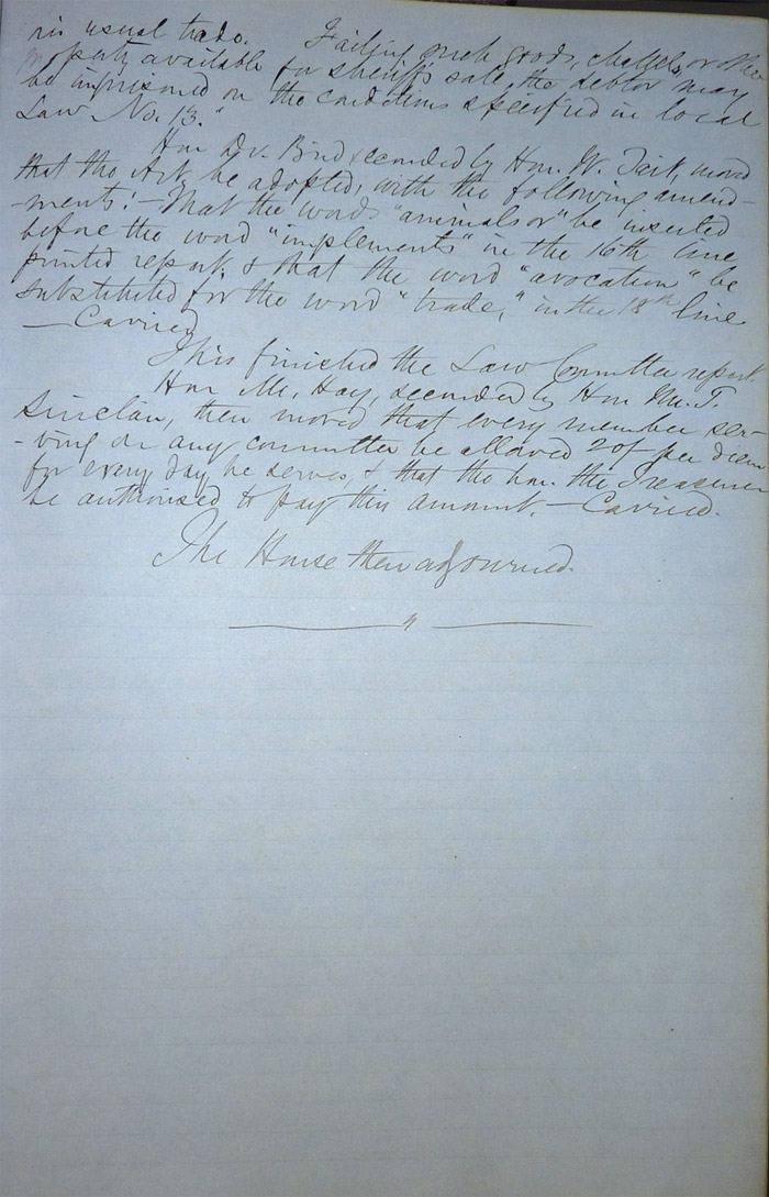 Journal de la session de l’Assemblée législative d’Assiniboia, page 42