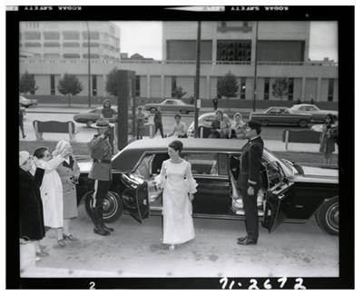 Princess Margaret arriving at the Centennial Concert Hall